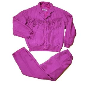 Vintage 80s Silk Track Suit